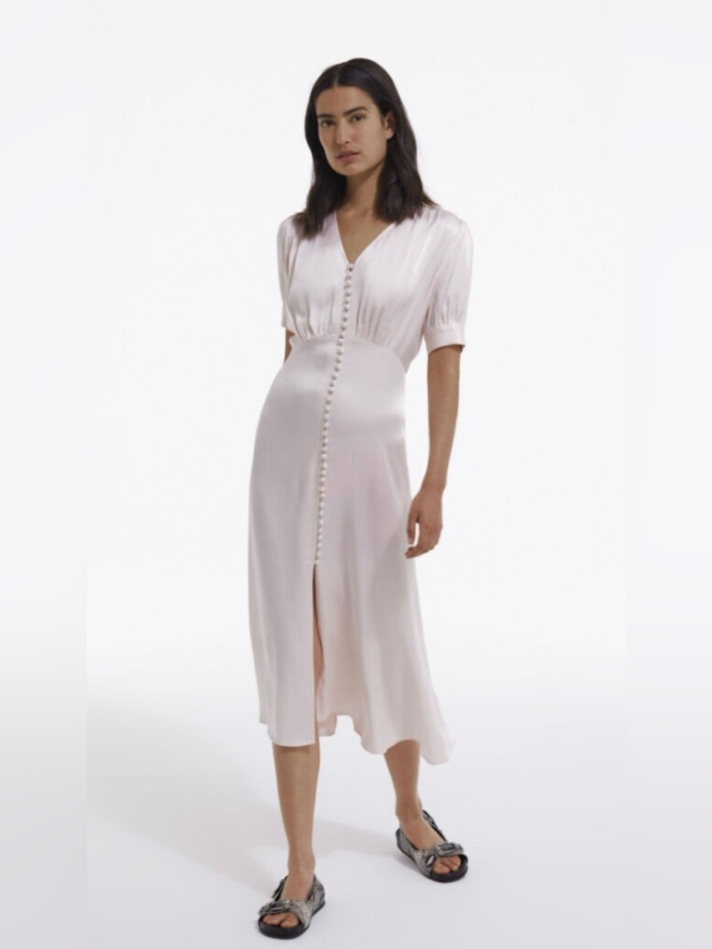 The KOOPLES $335 NWT Button Robe Blush Dress, Size S